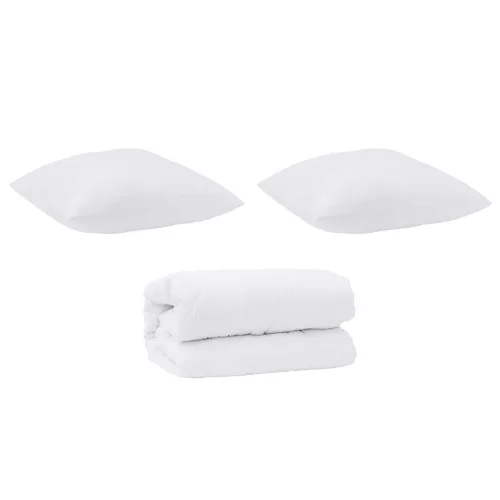 Paplan párnával 3 pcs Fehér Mikroszálas
