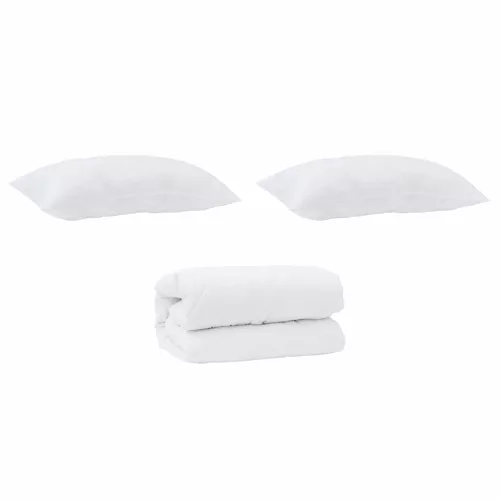 Paplan párnával 3 pcs Fehér Mikroszálas