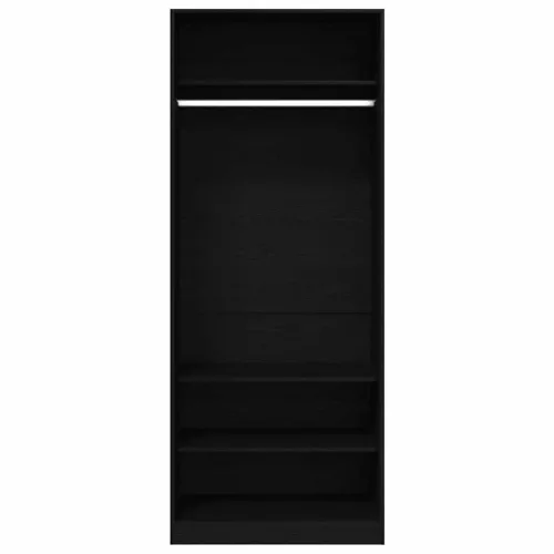 Ruhásszekrény polcokkal Fekete tölgy 80 x 50 x 200 cm Faanyag