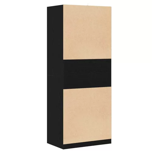 Ruhásszekrény polcokkal Fekete tölgy 80 x 50 x 200 cm Faanyag
