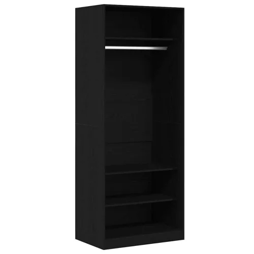 Ruhásszekrény polcokkal Fekete tölgy 80 x 50 x 200 cm Faanyag