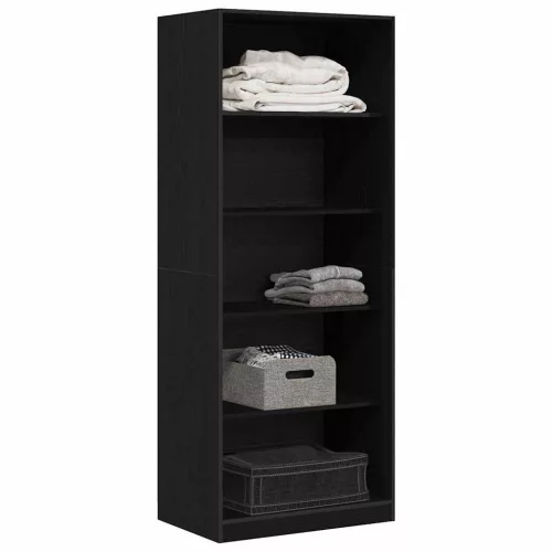 Ruhásszekrény polcokkal Fekete tölgy 80 x 50 x 200 cm Faanyag