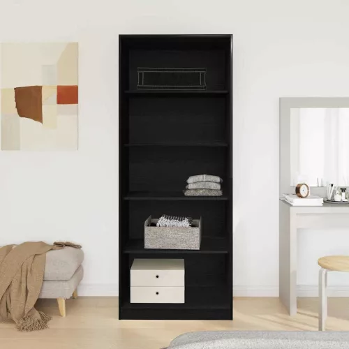 Ruhásszekrény polcokkal Fekete tölgy 80 x 50 x 200 cm Faanyag
