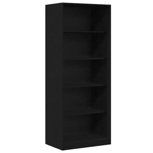 Ruhásszekrény polcokkal Fekete tölgy 80 x 50 x 200 cm Faanyag