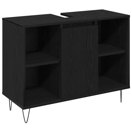 Fürdőszoba Bútor Szett 3 pcs Fekete tölgy 30 x 30 x 180 cm