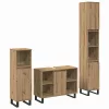 Fürdőszoba bútor szett 3 pcs Barna 30 x 30 x 180 cm Faanyag