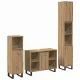 Fürdőszoba bútor szett 3 pcs Barna 30 x 30 x 180 cm Faanyag