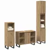 Fürdőszoba bútor szett 3 pcs Barna 30 x 30 x 180 cm Faanyag