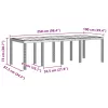 Kerti Asztal Antracit 250 x 100 x 73 cm polirattan