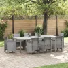 Kerti Asztal Világosszürke 250 x 100 x 73 cm polirattan