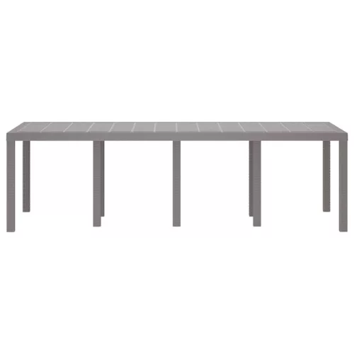 Kerti Asztal Világosszürke 250 x 100 x 73 cm polirattan