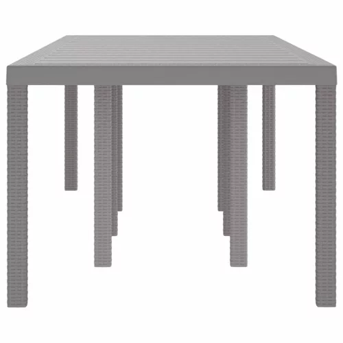 Kerti Asztal Világosszürke 250 x 100 x 73 cm polirattan