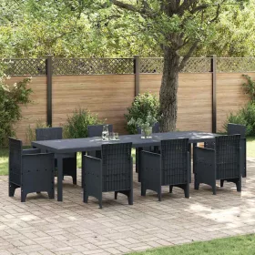 Kerti Asztal Antracit 300 x 100 x 73 cm polirattan