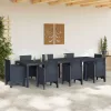 Kerti Asztal Antracit 300 x 100 x 73 cm polirattan