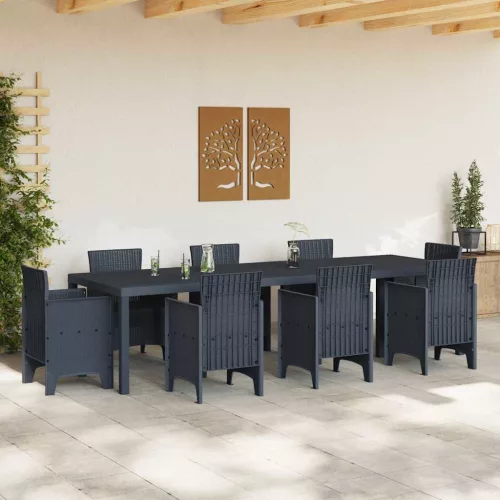 Kerti Asztal Antracit 300 x 100 x 73 cm polirattan