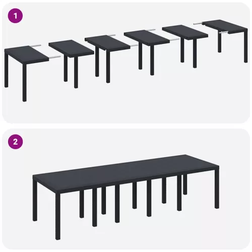 Kerti Asztal Antracit 300 x 100 x 73 cm polirattan