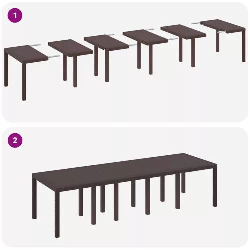 Kerti Asztal Barna 300 x 100 x 73 cm polirattan