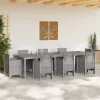 Kerti Asztal Világosszürke 300 x 100 x 73 cm polirattan
