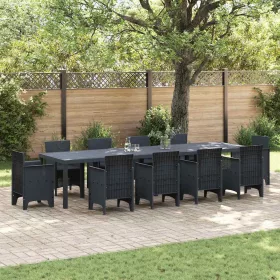 Kerti Asztal Antracit 350 x 100 x 73 cm polirattan