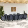 Kerti Asztal Antracit 350 x 100 x 73 cm polirattan