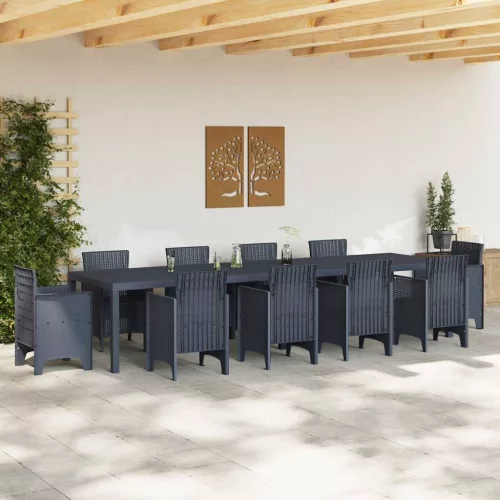 Kerti Asztal Antracit 350 x 100 x 73 cm polirattan