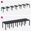 Kerti Asztal Antracit 350 x 100 x 73 cm polirattan
