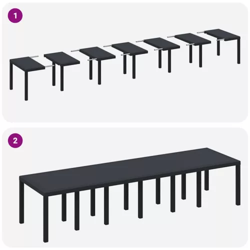 Kerti Asztal Antracit 350 x 100 x 73 cm polirattan