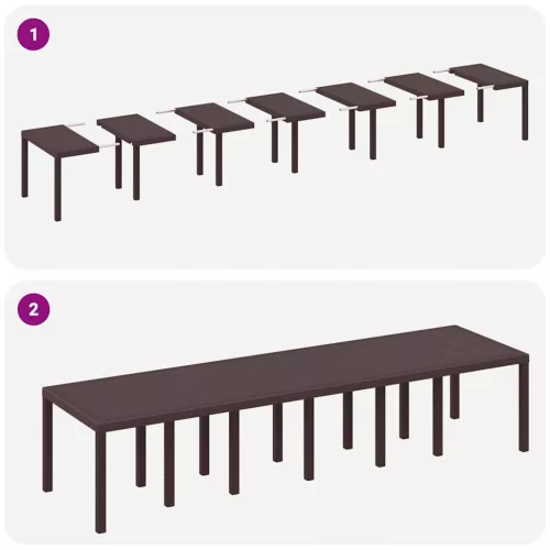 Kerti Asztal Barna 350 x 100 x 73 cm polirattan