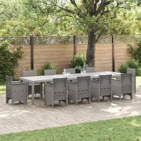 Kerti Asztal Világosszürke 350 x 100 x 73 cm polirattan