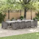 Kerti Asztal Világosszürke 350 x 100 x 73 cm polirattan