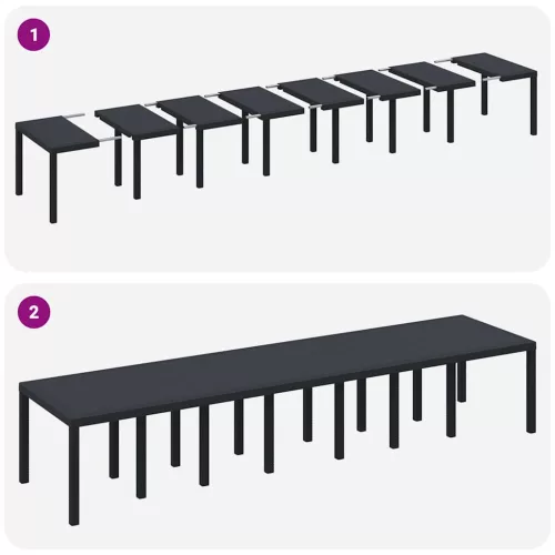 Kerti Asztal Antracit 400 x 100 x 73 cm polirattan