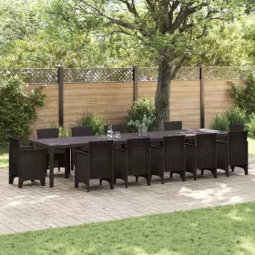 Kerti Asztal Barna 400 x 100 x 73 cm polirattan