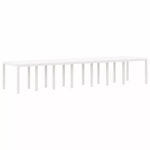 Kerti Asztal Fehér 400 x 100 x 73 cm polirattan