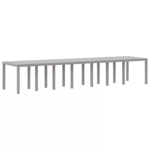 Kerti Asztal Világosszürke 400 x 100 x 73 cm polirattan