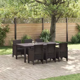 Kert étkező szett 7 pcs Barna Polt rattan