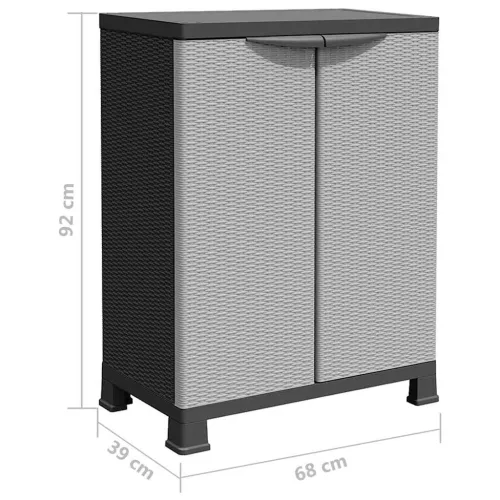 Rattanstílusú műanyag szekrény 68 x 39 x 92 cm
