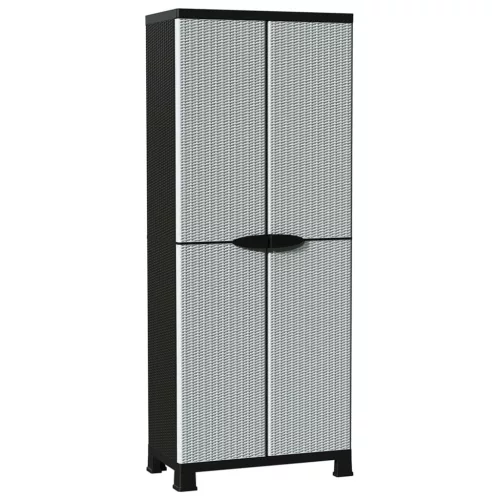 Rattanstílusú műanyag szekrény 68 x 39 x 171,5 cm