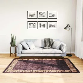   Fekete és arany csúszásmentes mosható szőnyeg 120 x 180 cm