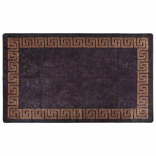 Fekete és arany csúszásmentes mosható szőnyeg 120 x 180 cm