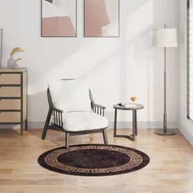 Fekete és arany csúszásmentes mosható szőnyeg φ 120 cm