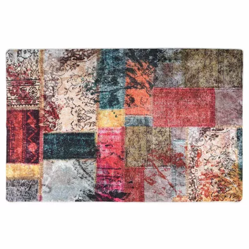 Többszínű foltvarrott csúszásmentes mosható szőnyeg 80 x 150 cm