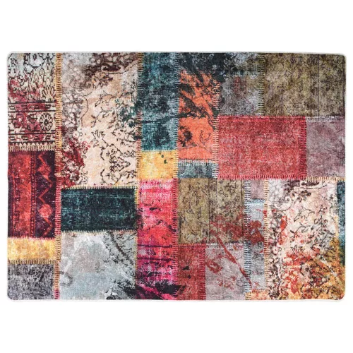 Többszínű foltvarrott csúszásmentes mosható szőnyeg 120x180 cm