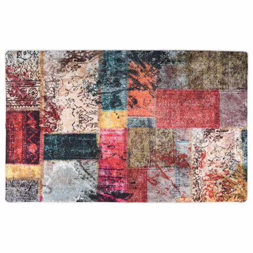 Többszínű foltvarrott csúszásmentes mosható szőnyeg 160x230 cm