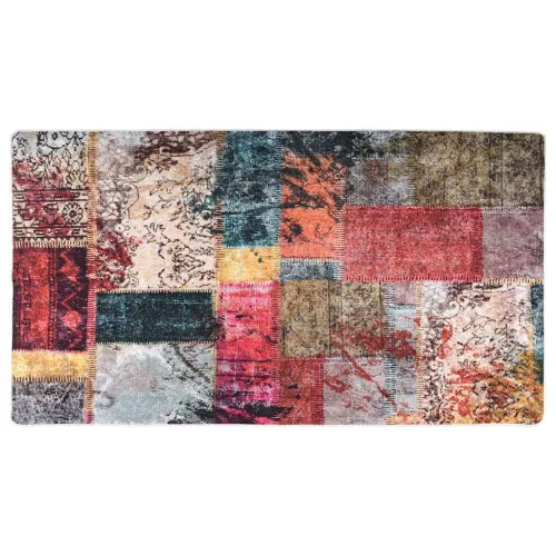 Többszínű foltvarrott csúszásmentes mosható szőnyeg 190x300 cm