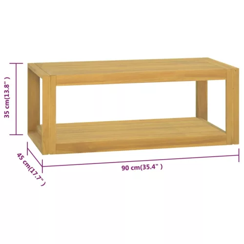 Tömör tíkfa falra szerelhető fürdőszobaszekrény 90 x 45 x 35 cm