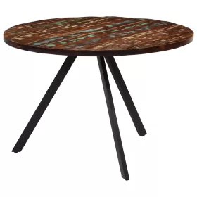 Tömör újrahasznosított fa étkezőasztal 110 x 75 cm