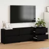 TV szekrény Fekete 182 x 34 x 50 cm