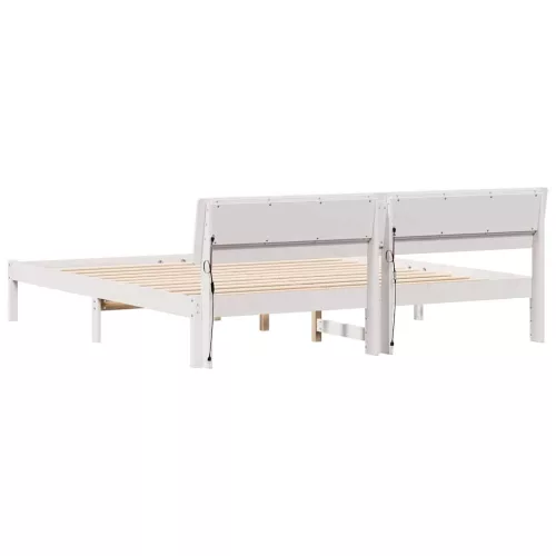 Ágykeret LED -es lámpákkal Fehér 200 x 200 cm faszínű