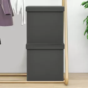 2 db szürke összecsukható PVC tárolóülőke