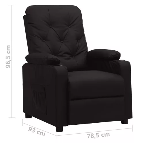 Fekete műbőr dönthető fotel